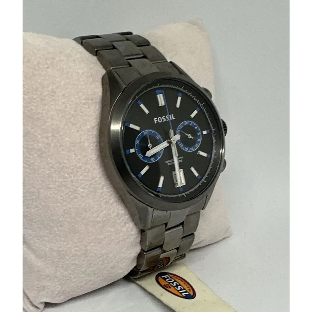 Fossil Del Ray CH2970 Men's Gray Stainless Steel Analog Dial Quartz Watch HME326 - Picture 4 of 11
